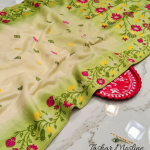 ༺꧁ TASAR WITH IKKAT WORK ꧂༻ WITH BLOUSE PISES