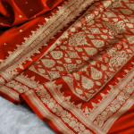 ༺꧁ PREMIUM SILKY MASHROO BENARASHI KATAN ꧂༻ BENARASHI KATAN SPECIAL RED COLOUR