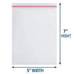 HEE Seal-O-King Poly Bags 5" x 7" (200 Pack) | One Side Adhesive, Transparent Plastic Storage Bags