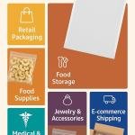 HEE Seal-O-King Poly Bags 5" x 7" (200 Pack) | One Side Adhesive, Transparent Plastic Storage Bags