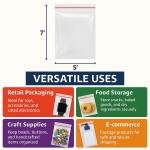 HEE Seal-O-King Poly Bags 5" x 7" (200 Pack) | One Side Adhesive, Transparent Plastic Storage Bags