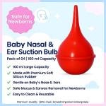 Baby Nasal & Ear Suction Bulb in 100 ml Capacity with  Soft Silicon Material Rubber Aspirators for Newborn Nose Cleaning
