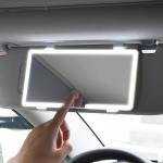LED Car Vanity Mirror with Lights – Rechargeable Sun Visor Makeup Mirror, 3 Light Modes, 80 LEDs, Dimmable Touch Control, Universal Fit for All Cars