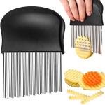 Crinkle Cutter Wave Knife for Vegetables & Potatoes | Stainless Steel Wavy Blade Slicer with Non-Slip Handle