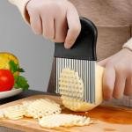 Crinkle Cutter Wave Knife for Vegetables & Potatoes | Stainless Steel Wavy Blade Slicer with Non-Slip Handle