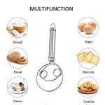 Atta Kneader Dough Maker with Stainless Steel Food Processor Roti Atta Blender Beater Manual Flour Mixer for Egg, Bread, Cake, Pastry, Pizza Dough