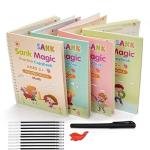 SHNMN Sank Magic Practice Copybook,Preschoolers with Pen, Magic calligraphy books for kids Reusable Writing Tool