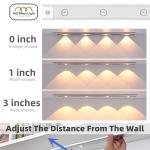 Plastic 40cm Motion Sensor Under Cabinet LED, 1200mAh Battery, Dimmable USB Rechargeable Closet Lamp, Wireless Stick-On for Wardrobe, Kitchen, Stairs