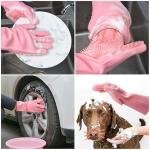Gloves Magic Silicone Dish Washing Gloves, Silicon Cleaning Gloves, Silicon Hand Gloves for Kitchen Dishwashing and Pet Grooming