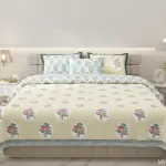 Palm Oasis King Size Pure Cotton Bedsheet