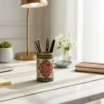 Marble Meenakari Work Pen Holder