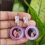 Stylish Purple & Wine Crystals Drops Earrings