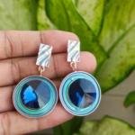 Stylish Purple & Wine Crystals Drops Earrings