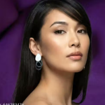 Elegant Pearl-Textured Teardrop Earrings for Women | Double Loop Silver Statement Earrings