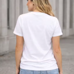 Cute Kitten Basket Printed White Cotton T-Shirt for Women