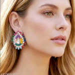 Premium Multicolor Kundan & Stone Studded Traditional Earrings for Women & Girls