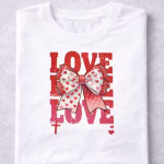 Women White Cotton Printed T-Shirt Teddy Bear Heart Floral Design