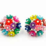 Trendy Multicolor Floral Stud Earrings for Women & Girls