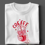 Valentine Printed White Cotton T-Shirt for Women