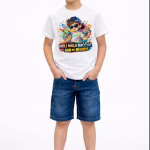 Kids Holi Printed White T-Shirt