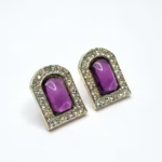 Trendy Purple Stone Stud Earrings for Women & Girls