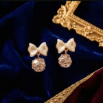 Elegant Bow Pearl Drop Earrings for Women & Girls | Cute Stylish Party Wear Earrings