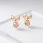 Elegant Bow Pearl Drop Earrings for Women & Girls | Cute Stylish Party Wear Earrings