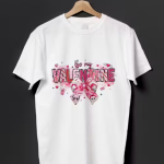 Valentine Printed White Cotton T-Shirt for Women