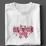 Valentine Printed White Cotton T-Shirt for Women
