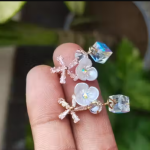 Premium Crystals Floral Drops Earrings for Women