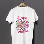 Teddy Printed White Cotton T-Shirt for Women