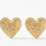 Premium Antique Gold Heart Earrings for Women & Girls