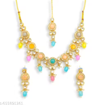 Traditional Multicolor Kundan Necklace Set for Women