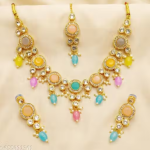 Traditional Multicolor Kundan Necklace Set for Women