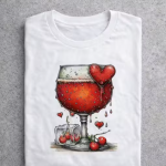 Stylish Heart Glass Printed Men White Cotton T-Shirt