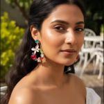 Trendy Multicolor Butterfly's Crystals Drops Earrings for Women