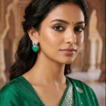 Trendy Green Heart Stud Earrings for Women | Stylish Silver-Tone Heart Earrings