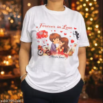 Gift for Wife & girlfriend – Forever in Love Printed White T-Shirt