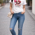 Stay Single and Happy Printed White Cotton T-Shirt for Women