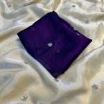 Fendy Sattin Dual Shaded With Beautiful Zari With Sequence Work Flower Butti All In Saree & Contrast Blouse Work