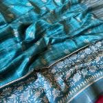 Soft Semi Tussar Silk sarees with Beautiful ❤️ Print With Attractive Checks Design Saree And Print Blouse With Tassels