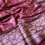 Soft Semi Tussar Silk sarees with Beautiful ❤️ Print With Attractive Checks Design Saree And Print Blouse With Tassels