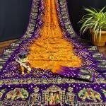 ART SILK DOLLY WORK BANDHEJ PANETER WHITE SAREES*🌹