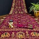 ART SILK DOLLY WORK BANDHEJ PANETER WHITE SAREES*🌹