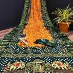 ART SILK DOLLY WORK BANDHEJ PANETER WHITE SAREES*🌹