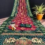 ART SILK DOLLY WORK BANDHEJ PANETER WHITE SAREES*🌹