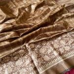 Soft Semi Tussar Silk sarees with Beautiful ❤️ Print With Attractive Checks Design Saree And Print Blouse With Tassels