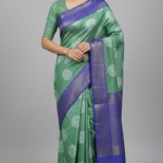 Peacock Block Print With Small Zari Lines All Over The Body