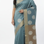 Peacock Block Print With Small Zari Lines All Over The Body