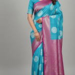 Peacock Block Print With Small Zari Lines All Over The Body